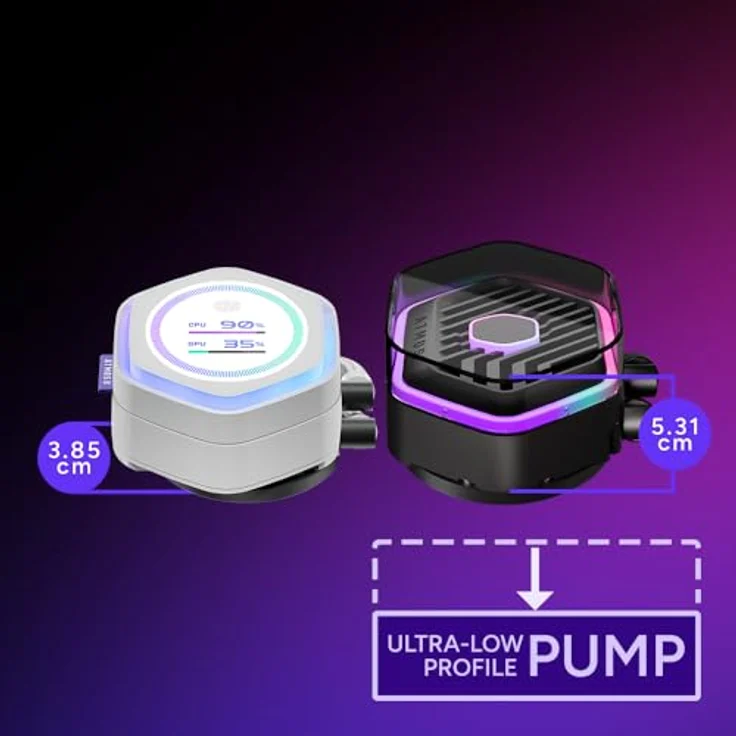 Cooler Master MasterLiquid Atmos II LCD 360, CPU Wasserkühler mit 2,1-Zoll-LCD-Display, 360-mm-Radiator, Weiss – Bild 6