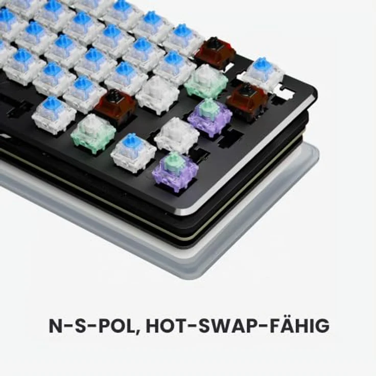 Pulsar PCMK 3 HE 60 (ANSI), Gaming Tastatur TKL mit RGB, 8000 Hz, Gateron x Pulsar magnetischen Schaltern, Weiß – Bild 6