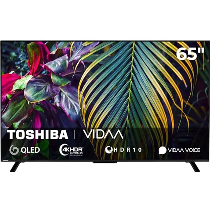 Toshiba QLED TV 65QV2363DA, 65 Zoll 4K UHD Smart TV mit HDR, Triple-Tuner und VIDAA, Schwarz – Bild 1