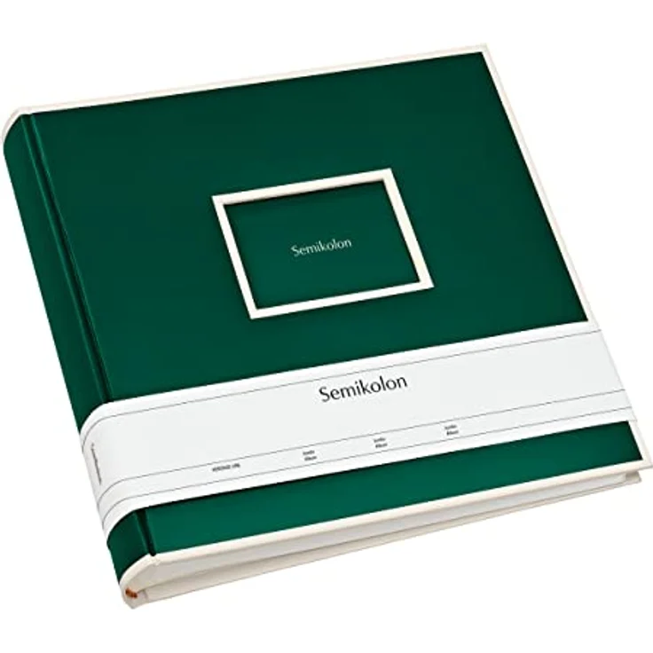 Semikolon 364061 Jumbo Album – 30x30 cm, 100 Seiten cremefarben, für 10x15 Fotos, mit Pergaminpapier – forest grün – Bild 1