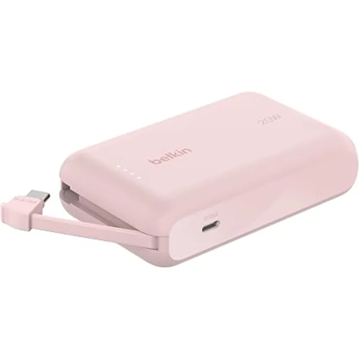 Belkin BoostCharge Power Bank 10K, Portable Powerbank mit integriertem USB-C-Kabel und 20 W PD – Schnellladen für iPhone 16-Serie, iPad Pro & Galaxy S24