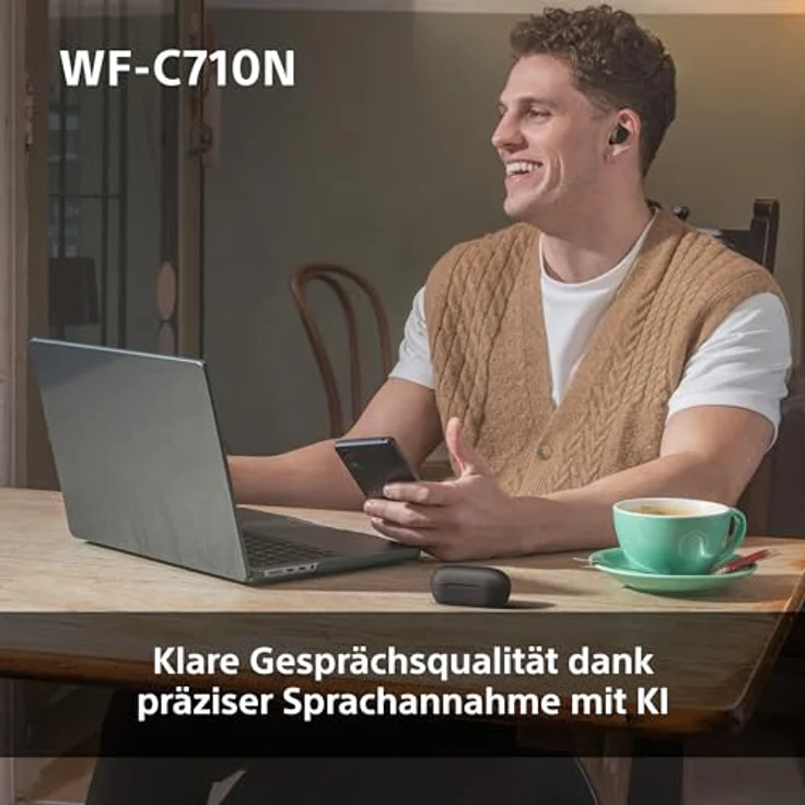 Sony WF-C710N True Wireless In-Ear Kopfhörer Schwarz mit ANC, Bluetooth 5.3, 21,5h Laufzeit, Spritzwasserschutz – Bild 7