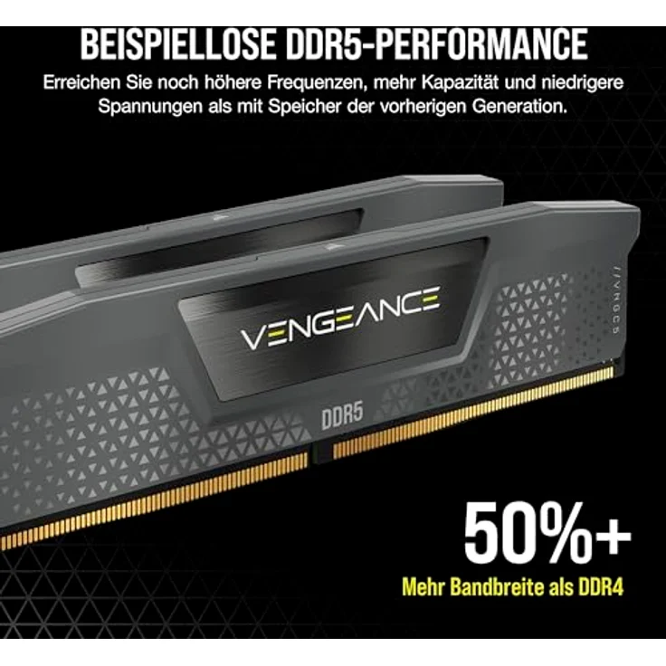CORSAIR Vengeance DDR5 RAM 32GB (2x16GB) 6000MHz CL30 AMD Expo iCUE Kompatibler Computerspeicher - Grau (CMK32GX5M2B6000Z30) – Bild 3