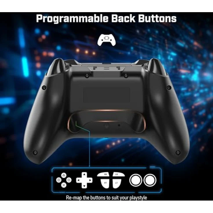 Egogear SBP30 Essential Pack, Gaming Controller mit kabelloser Bluetooth-Verbindung, ergonomischem Design und Headset, Blau, Schwarz – Bild 4