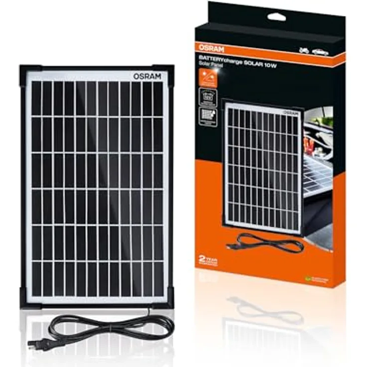 Osram Automotive OSP1000 Kfz-Ladegerät, solarbetrieben für 12V Fahrzeuge, IP 65 wasserfest, mit Verpolungsschutz