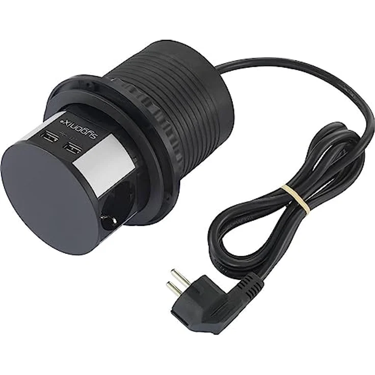 Sygonix SY-4780156 Steckdosenturm Schwarz, Silber Schutzkontakt 1 St. – Bild 4