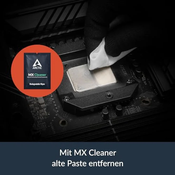 ARCTIC MX-7 Wärmeleitpaste (4g) mit 6x MX Cleaner, hohe Viskosität bis 38000 Poise, Betriebstemperatur -50-250 °C – Bild 5