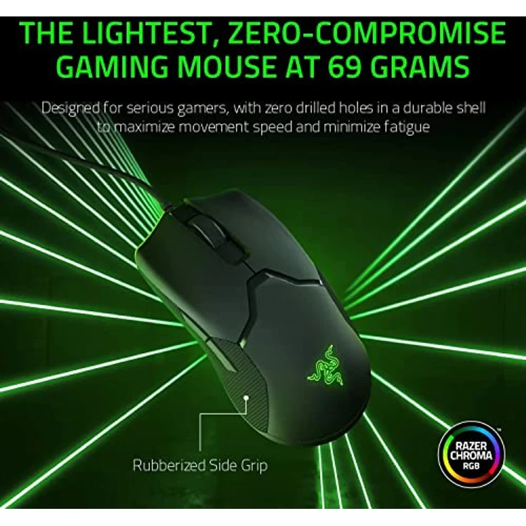 Razer Viper - Light Esports Gaming Mouse (Leichte beidhändige Gamer Maus mit 69g Gewicht, Speedflex-Kabel, optischer 5G Sensor, integrierter DPI-Speicher und RGB Chroma Beleuchtung) – Bild 2