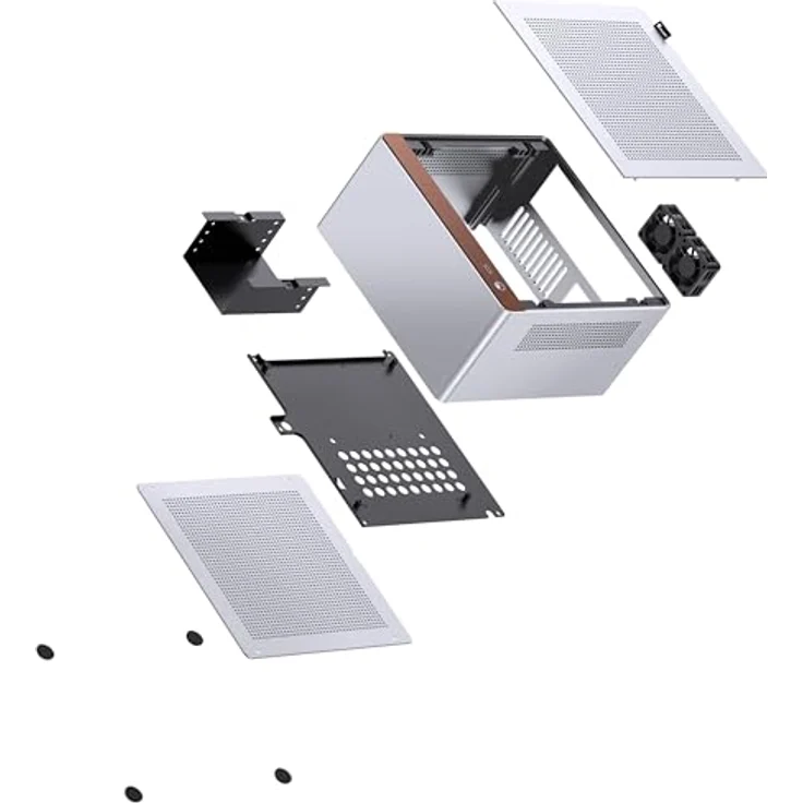 Jonsbo N10 Mini-Tower PC-Gehäuse, Mini-ITX, silber, mit Platz für 4x 2,5-Zoll-SSDs und zwei eingebauten Lüftern – Bild 6