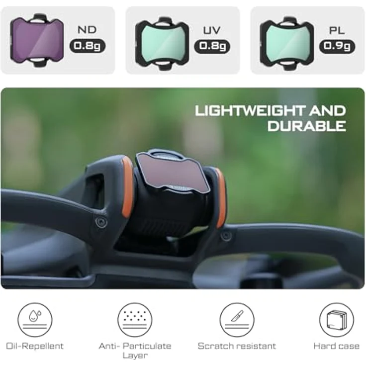 Freewell ND Filters 4Pack ND8, ND16, ND32, ND64 für DJI Avata 2, Drohnen-Zubehör mit hochwertigem optischem Glas, leicht und kratzfest – Bild 2