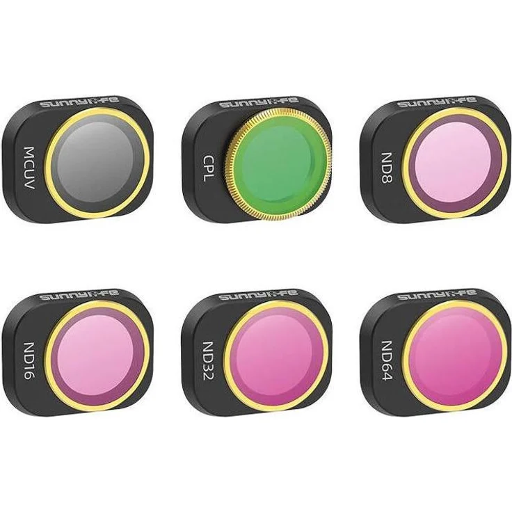 Sunnylife 6 Lens Filters Set für DJI Mini 4 Pro, MCUV, CPL, ND8/16/32/64, hochwertiges optisches Glas, wasserfest, leichte Installation, inkl. Aufbewahrungsbox