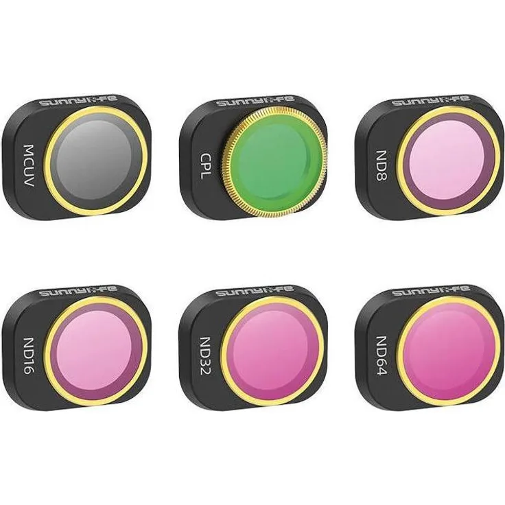 Sunnylife 6 Lens Filters Set für DJI Mini 4 Pro, MCUV, CPL, ND8/16/32/64, hochwertiges optisches Glas, wasserfest, leichte Installation, inkl. Aufbewahrungsbox