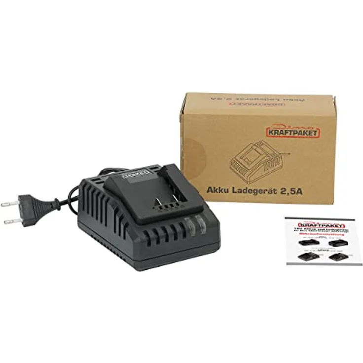 Dino KRAFTPAKET 2.5A-Ladegerät für18V 2Ah Lithium Li-Ion Akku, passend zum Dino KRAFTPAKET 18 Volt-Akkusystem
