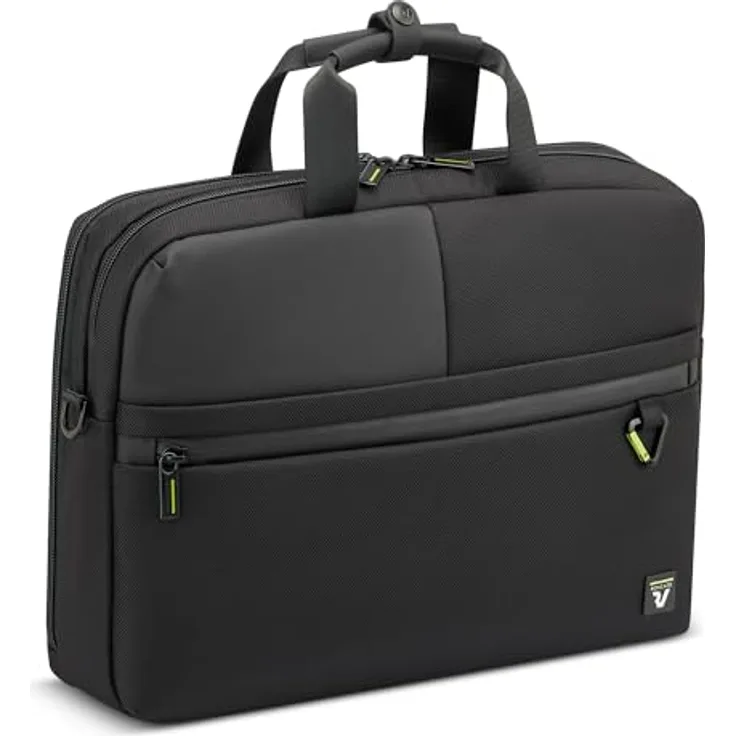 Roncato Trial Aktentasche 44 cm Laptopfach (18.11", CAT), Notebooktasche, Schwarz - Robuste Laptop-Tasche mit praktischem Reißverschluss-Design