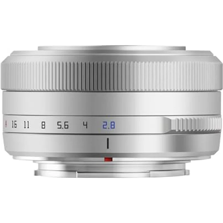TTArtisan 27mm f2.8 Autofokus Objektiv für Fuji X Mount, Silber inkl. TTArtisan Mini LED Light, kompakt mit Bokeh-Effekt und unabhängiger Blende – Bild 1