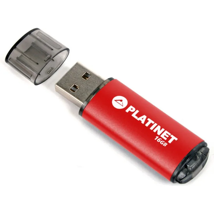Platinet PMFE16 USB-Stick, 16 GB USB 2.0 mit Aluminiumgehäuse und 22 MB/s Lesegeschwindigkeit