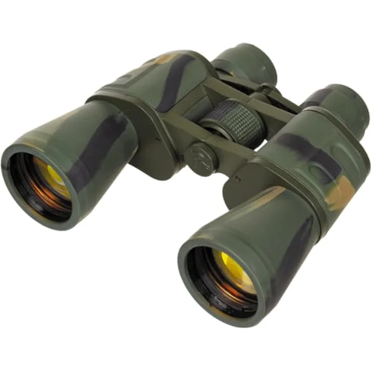 MFH Fernglas, faltbar, 10 x 50 mit Ruby Linse, 122 m Sehfeld, gummiarmiertes Gehäuse (Woodland) – Bild 2