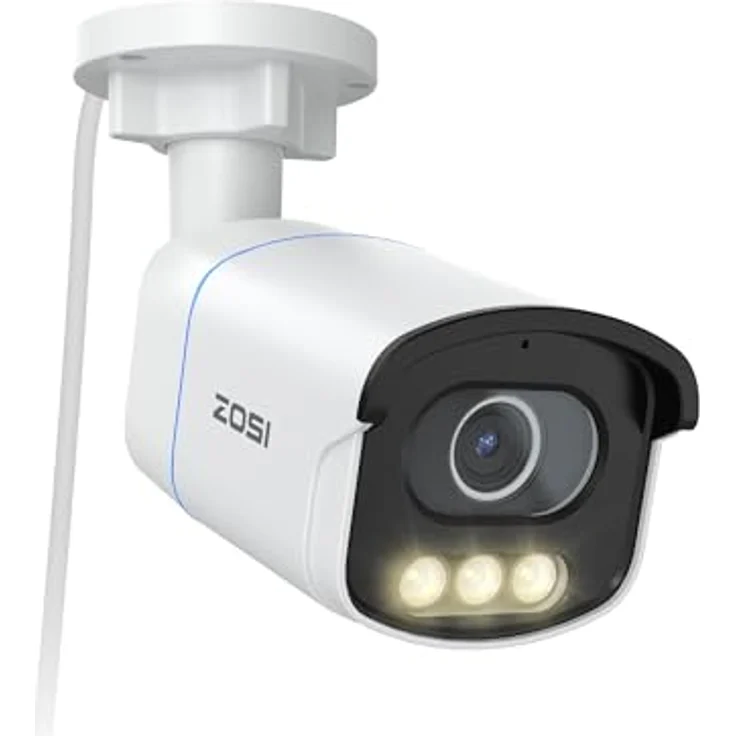 ZOSI 5MP 3K PoE Überwachungskamera Aussen, PoE Outdoor IP Kamera mit Echt Vollfarbnachtsicht, AuroraLux C186, 2-Wege-Audio – Bild 1
