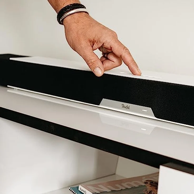 Teufel CINEBAR LUX Surround 5.0 Set - Soundbar mit Kabelloser Aktiv Rear-Speaker, Dolby Audio, W-LAN, Bluetooth, Multiroom, 4K-Pass-Through, Dynamore 3D, HDMI 3D ARC CEC - weiß – Bild 5
