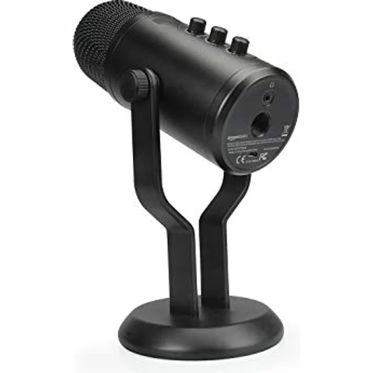 AmazonBasics Professionelles USB-Kondensatormikrofon mit Lautstärkeregler und OLED-Display, Schwarz – Bild 4