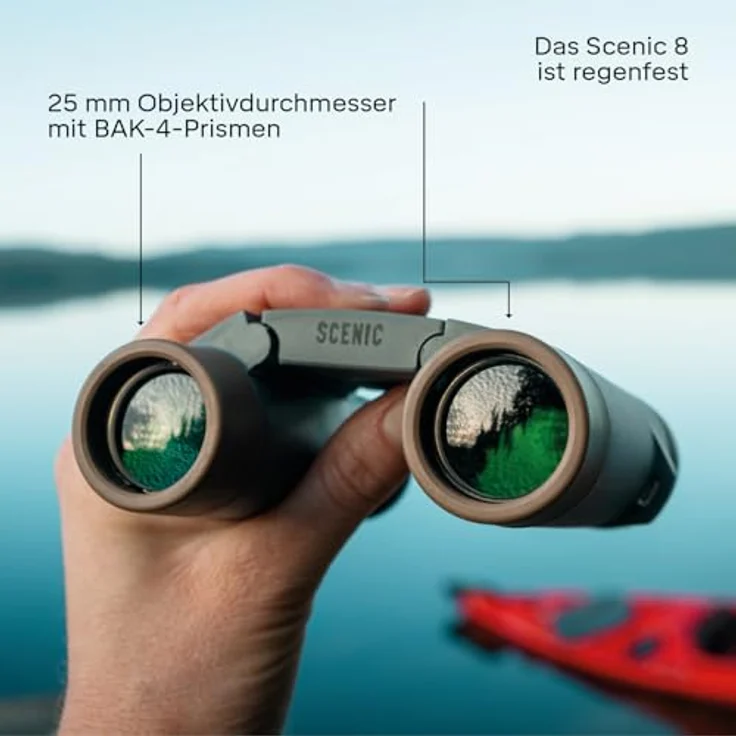 Silva Scenic 8, kleines Fernglas für Erwachsene und Kinder, 8x Vergrößerung, 25-mm-Objektiv, wasserfest, faltbar, mit Etui und Nackentrageband – Bild 5