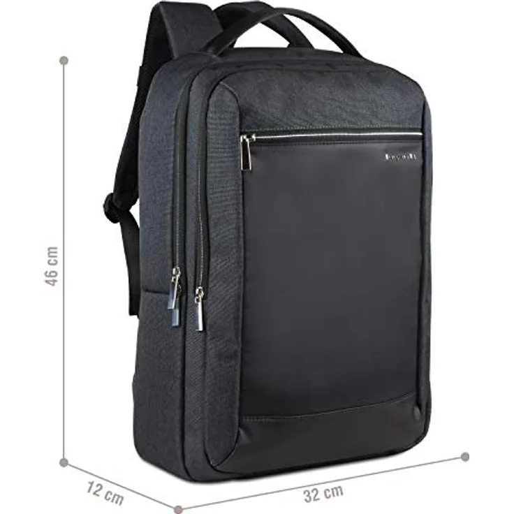 bugatti Sera Rucksack, RFID-Schutz, 45cm Laptopfach, anthrazit, 100% Polyethylen – Bild 2