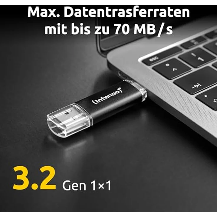 Intenso Twist Line USB-Stick, 128 GB, USB-A & USB-C, grau, bis zu 70 MB/s Transferrate – Bild 4