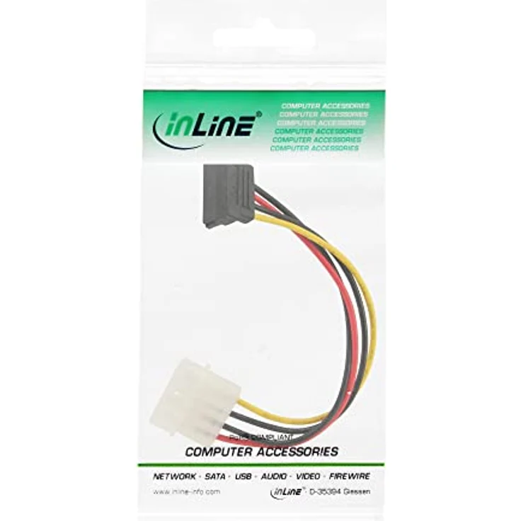 InLine SATA Stromadapterkabel, 1x 13,34cm (5,25") Buchse an 15pol SATA Stecker, nach unten abgewinkelt – Bild 2