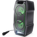 SHARP PS931 Bluetooth Party-Lautsprecher (180 Watt, integrierter Akku mit 13 Stunden Spielzeit, Super Bass, LED-Lichteffekte, inkl. Mikrofon), schwarz