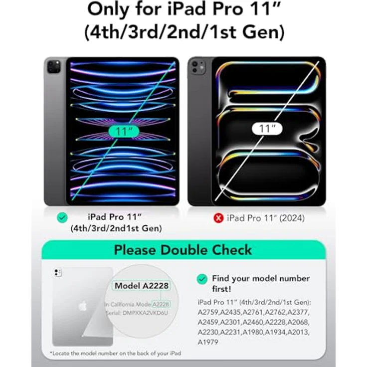 ESR Hülle kompatibel mit iPad Pro 11? 2020, praktischer Magnetverschluss [Unterstützt Apple Pencil Koppeln & Laden] Trifold Standhülle, Smart Case, Auto Schlaf Schwarz - Preisvergleich – Bild 2
