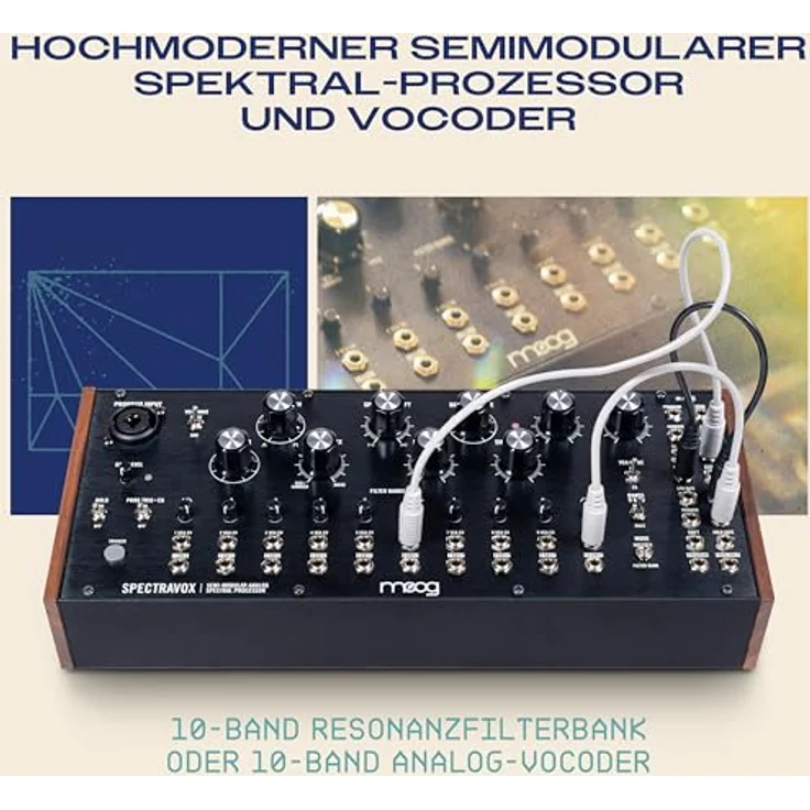 MOOG Spectravox semimodularer Analog Spektral-Prozessor mit CV-Filterbank/Vocoder, spannungsgesteuertem Oszillator, Kopfhörerausgang & 3.5mm Patchbay, lebhafter Sound und flexible Klangformungsfunktionen – Bild 2