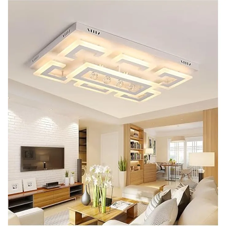 Eurotondisplay LED Deckenleuchte XW803 75x50 mit Fernbedienung dimmbar kaltweiß-warmweiß 70W, weiß