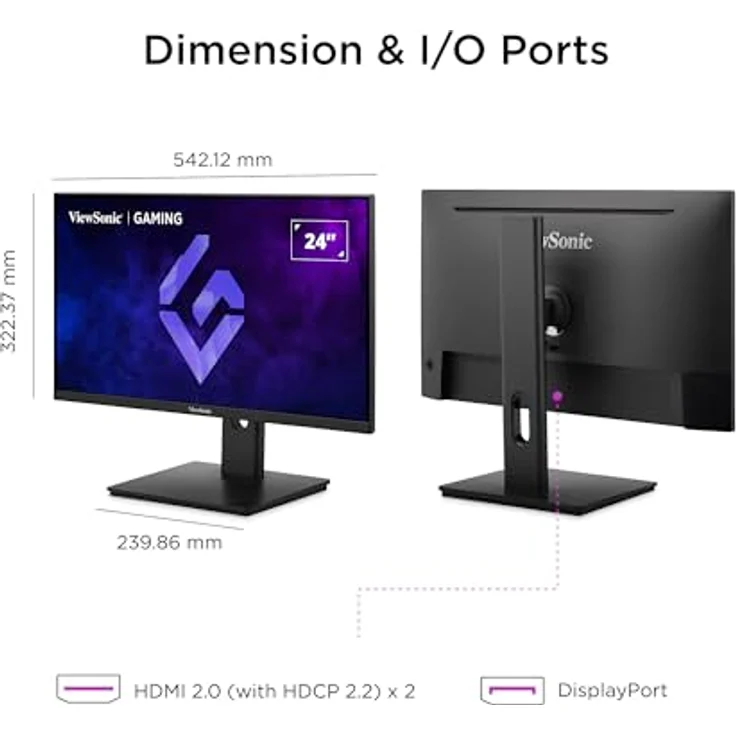 ViewSonic XG24G1, 24" FHD Gaming-Monitor mit 180 Hz Bildwiederholfrequenz und 1 ms Reaktionszeit – Bild 8