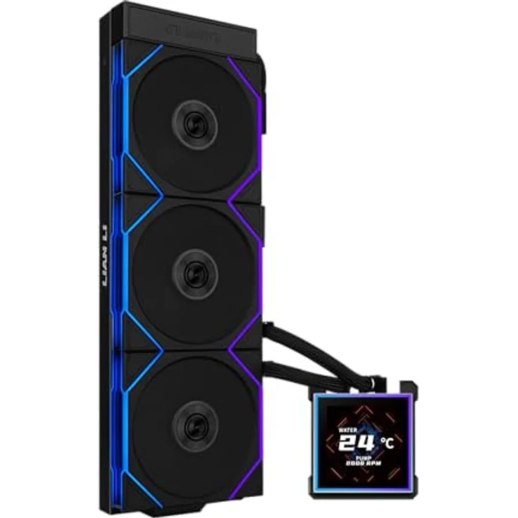 Lian Li HydroShift II LCD-S 360 AiO-Wasserkühlung, 360 mm mit 3,4" IPS-Display, kabelloser Steuerung und innovativer Schlauchführung, schwarz – Bild 3