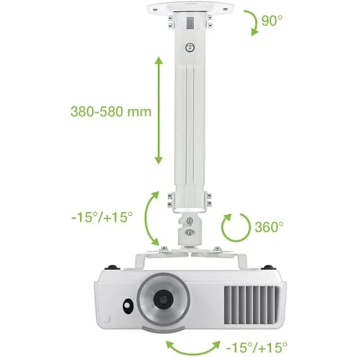 Techly ICA-PM-18S Deckenhalterung für Beamer, ausziehbar, 38-58cm Silber – Bild 6