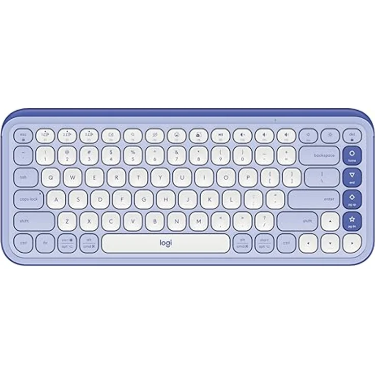 Logitech POP ICON Keys Kabellose Bluetooth-Tastatur, Komfortables Tippen, Easy-Switch, Lila, QWERTY
