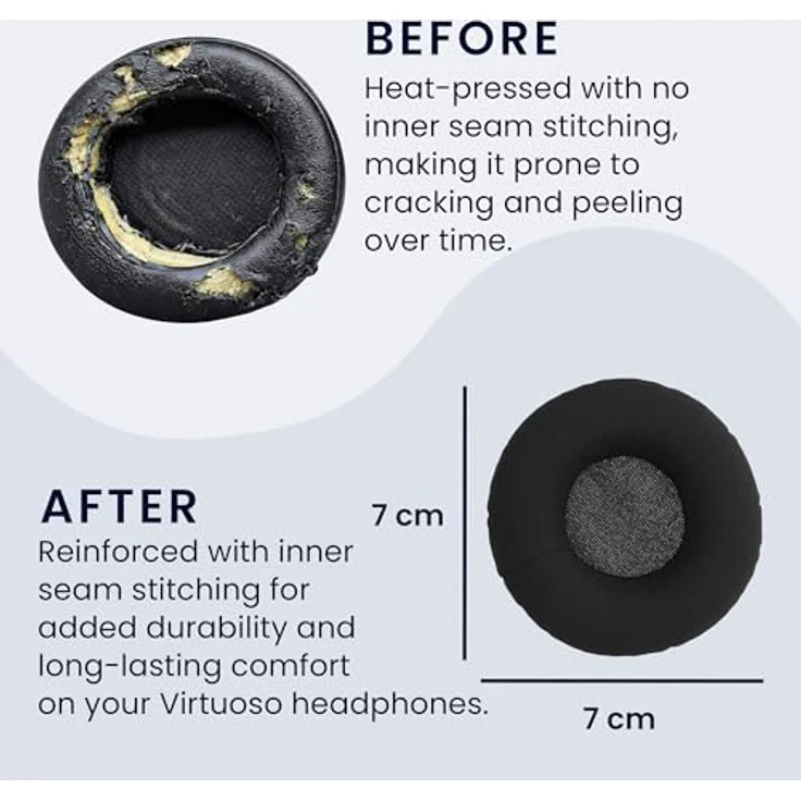 kwmobile Kopfhörer (2x Ohrpolster für Sennheiser Urbanite - Kunstleder Ersatz Ohr Polster für Overear Headphones) – Bild 5