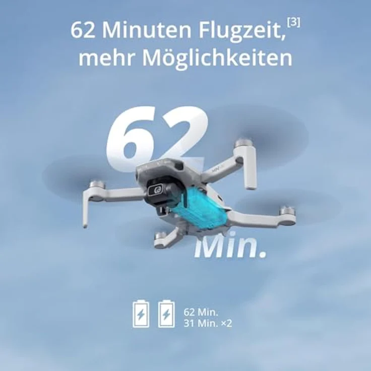 DJI Mini 4K, Kameradrohne Combo mit 4K UHD Kamera, 3-Achsen-Gimbal, 10 km Videoübertragung, GPS-Rückkehr, 2 Akkus, 62 min Flugzeit, QuickShots, unter 249g – Bild 5