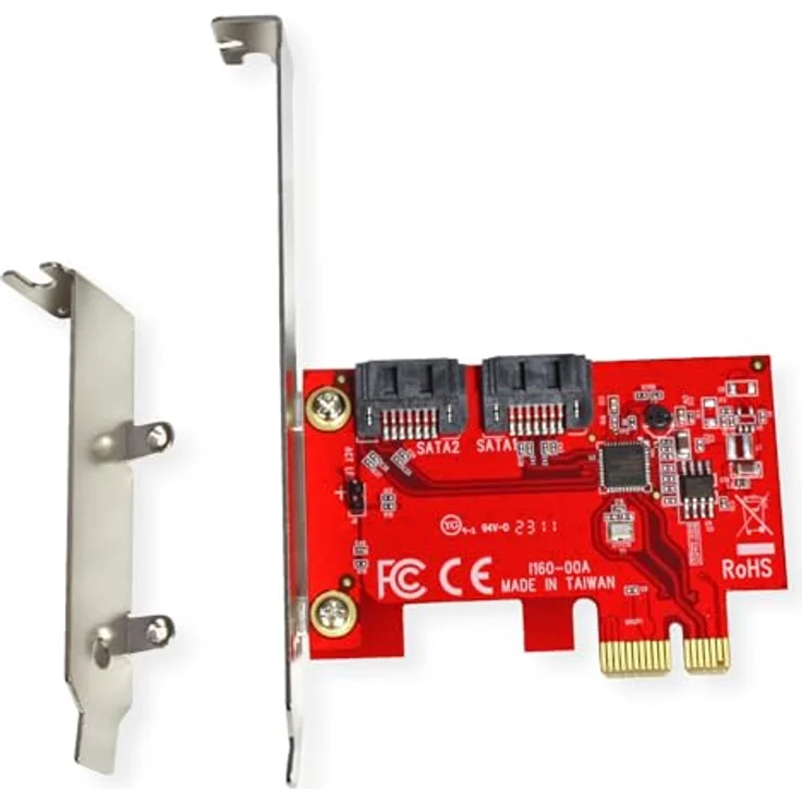 ROLINE PCIe x1 SATA III 6Gbps AHCI 2Port Low Profile Host Adapter – Bild 3