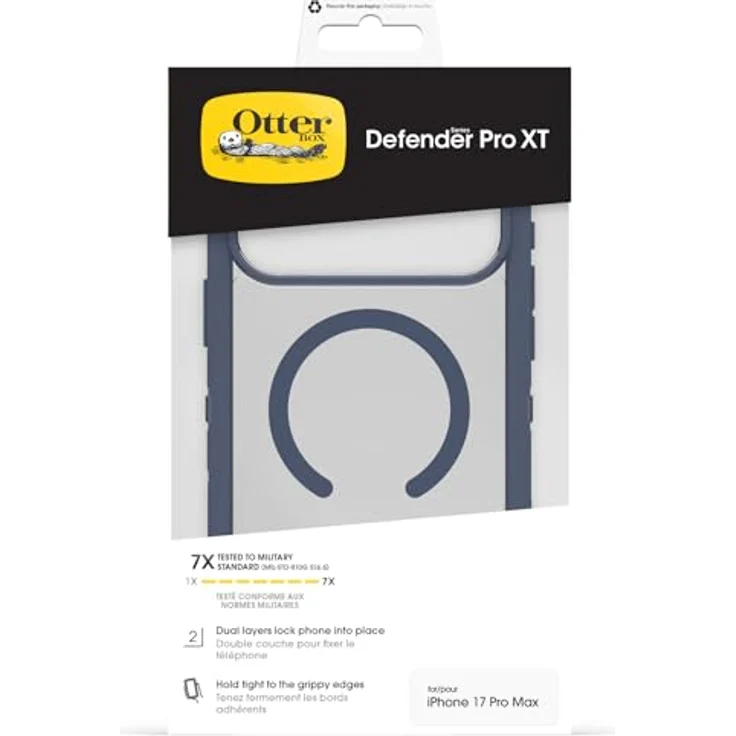 OtterBox Defender Series Pro XT Clear MagSafe Hülle für iPhone 17 Pro Max, stoßfest, 7x militärisch getestet, transparent/blau – Bild 5