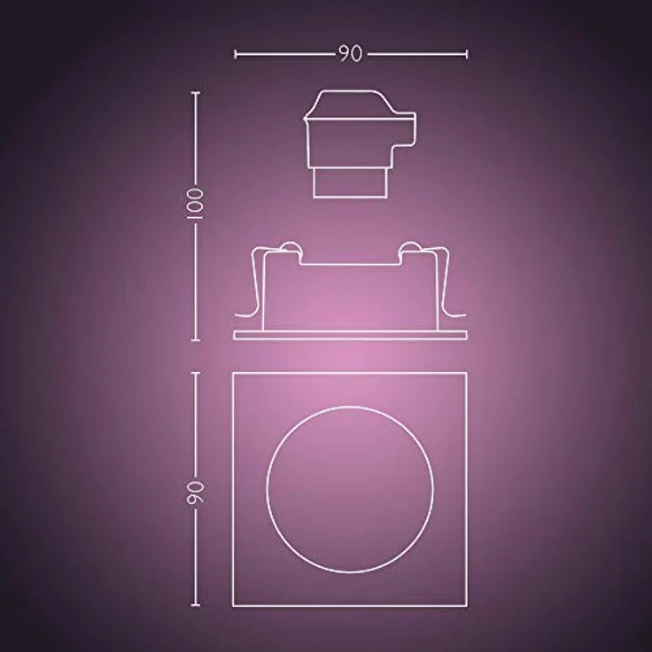 Philips Hue Centura LED-Einbauspot, smartes eckiges Design, Weiß, steuerbar via Bluetooth und Zigbee, 16 Millionen Farben – Bild 3