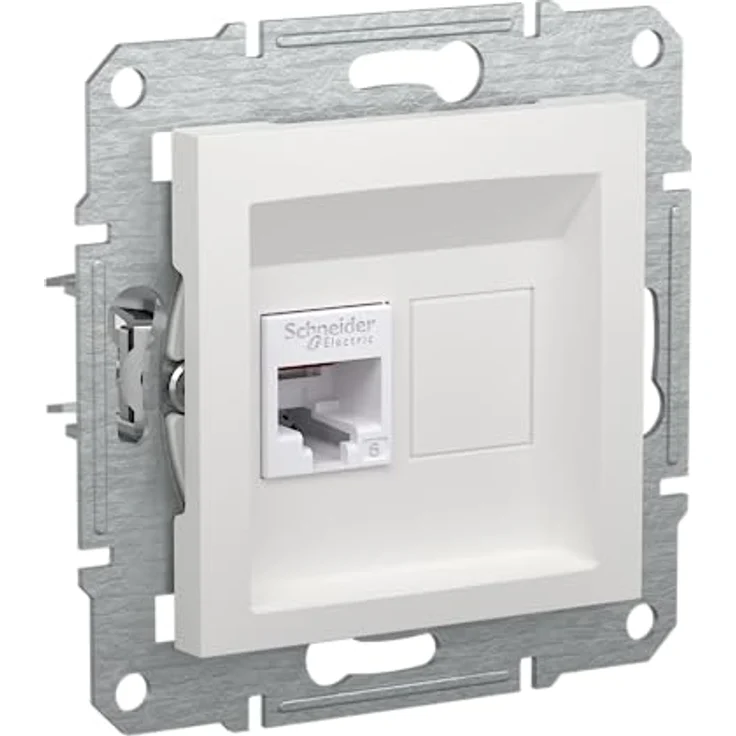 Schneider Electric Asfora EPH4770121D RJ45 Kat.6e Unterputz 1-Fach, Netzwerkdose, Datensteckdose, IDC,weiß – Bild 2