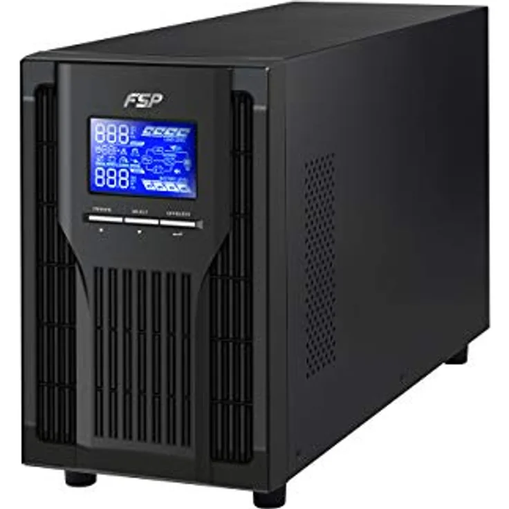 FSP Champ Tower 1K Unterbrechungsfreie Stromversorgung (USV) Doppelwandler (Online) 1 kVA 900 W, mit Mikroprozessorsteuerung und ECO-Modus, schwarz