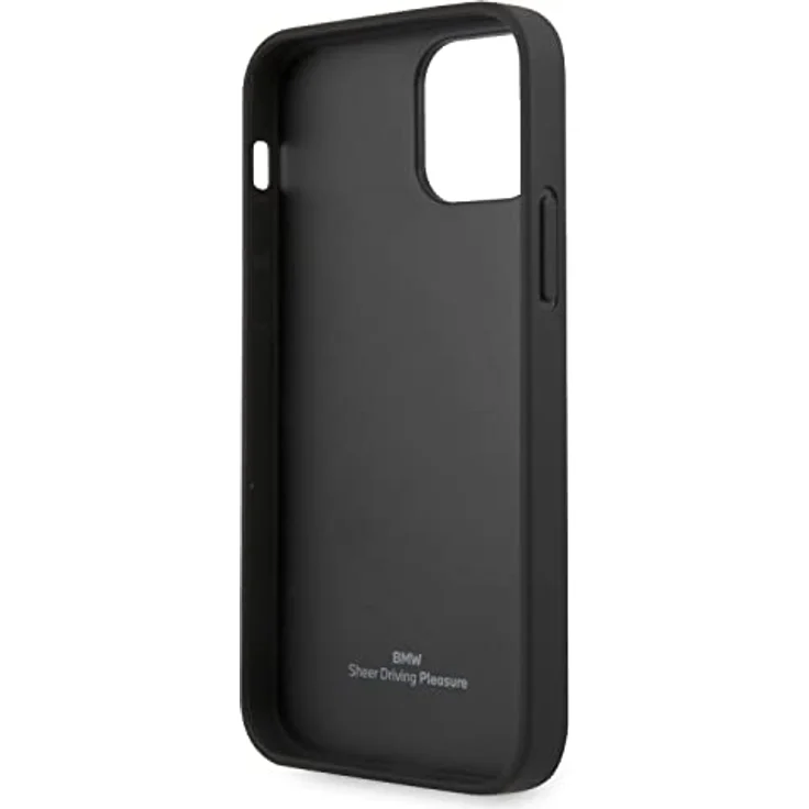 BMW Leather Deboss Case für iPhone 12 Pro Max, hochwertige Handytasche aus synthetischem Leder mit flexiblem TPU-Rahmen, schwarz – Bild 7