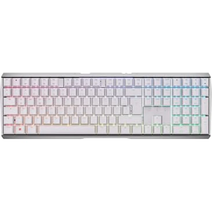 CHERRY MX 3.0S Wireless Gaming-Tastatur, kabellos, Aluminium-Design, RGB-Beleuchtung, Weiss – Bild 1