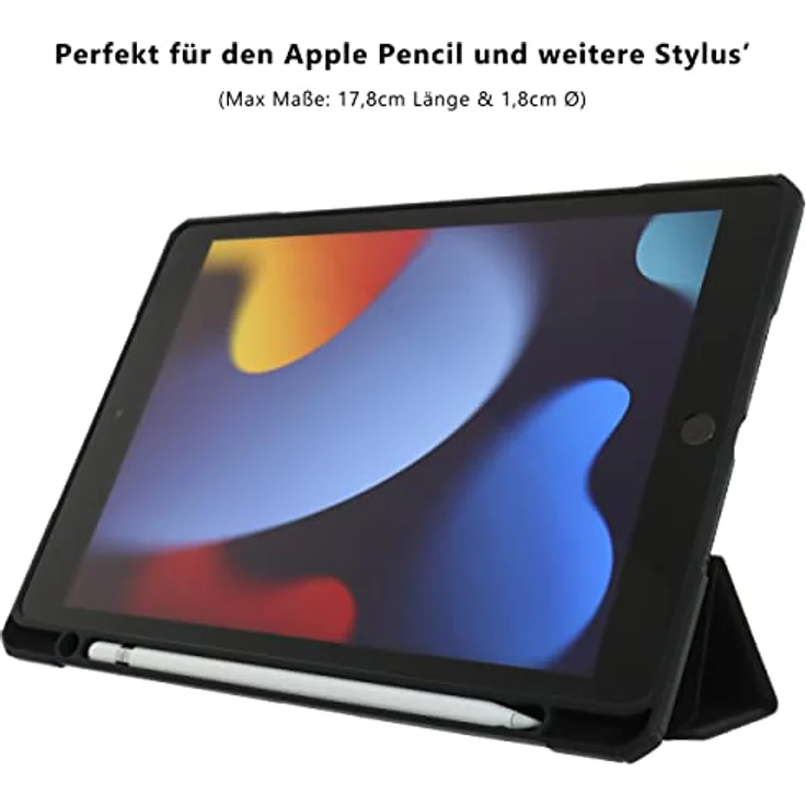 JT Berlin Schutzhülle für Apple iPad 10.2 Zoll Hülle (9. Generation 2021) - [Wake/Sleep Funktion, Apple Pencil Fach, Standfunktion, Verstärkte Ecken] schwarz (transparent) durchsichtig – Bild 5