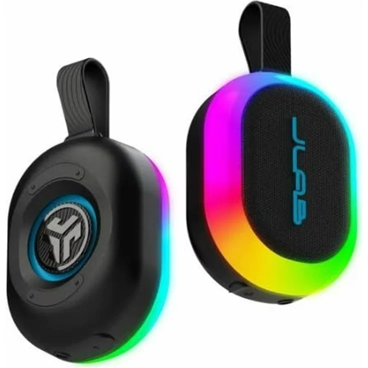 JLab Audio POP PARTY, Tragbarer Bluetooth Lautsprecher mit RGB-Beleuchtung, 8 Stunden Akkulaufzeit, IPX5 spritzwassergeschützt, Mehrfarbig – Bild 2