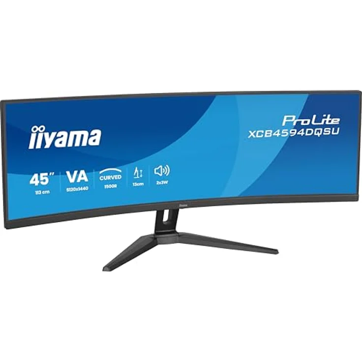 iiyama ProLite XCB4594DQSU-B1, 45" ultrabreiter Curved-Monitor mit Dual-QHD-Auflösung, höhenverstellbarem Standfuß und VA-Panel – Bild 6