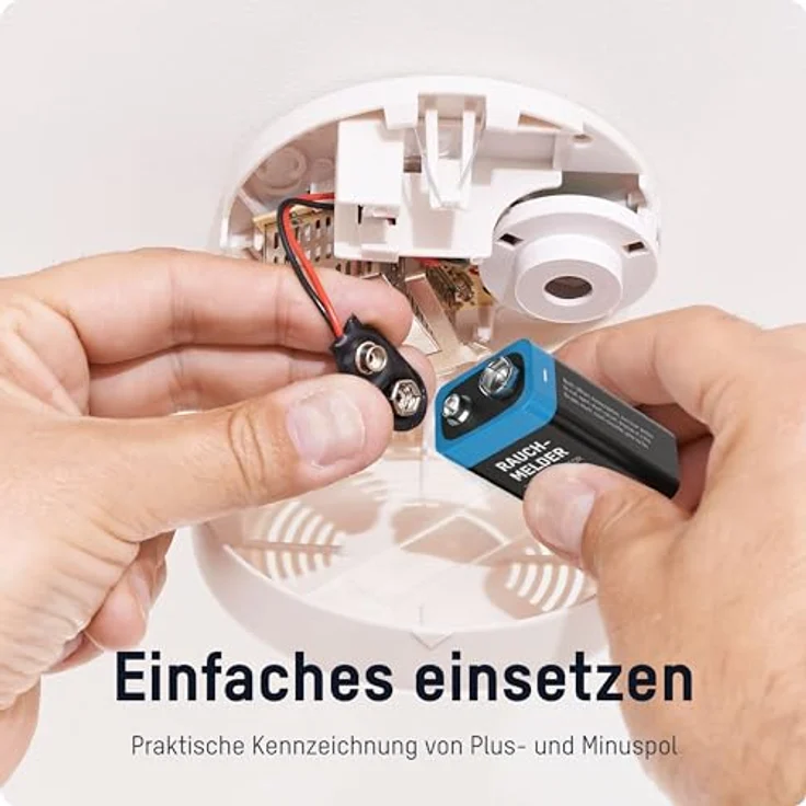 ANSMANN Lithium longlife Rauchmelder 9V Block Batterien - Premium Qualität für höhere Leistung, 9V Batterie ideal für Feuermelder, Bewegungsmelder, Alarmanlagen & Kohlenmonoxid Warnmelder – Bild 6