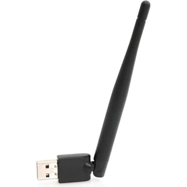 HTS e-com WLAN USB Stick für Digi Quest Q60 / Q80 / Q90 / Q99 TivuSat Receiver – Mini Adapter mit +2dB Antenne, 150 Mbit/s, Plug & Play, USB 2.0/3.0 Support